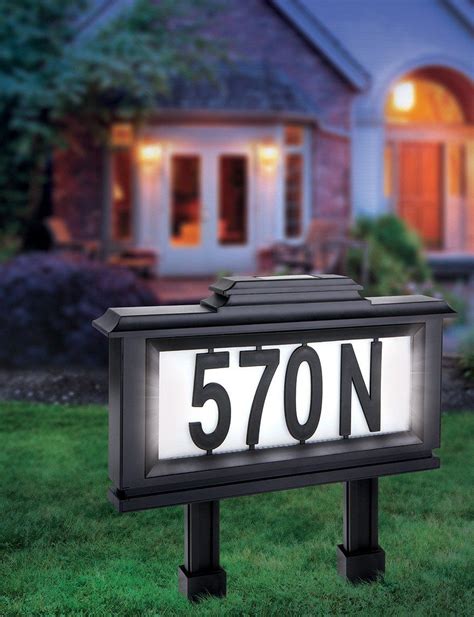 solar powered address stake sign